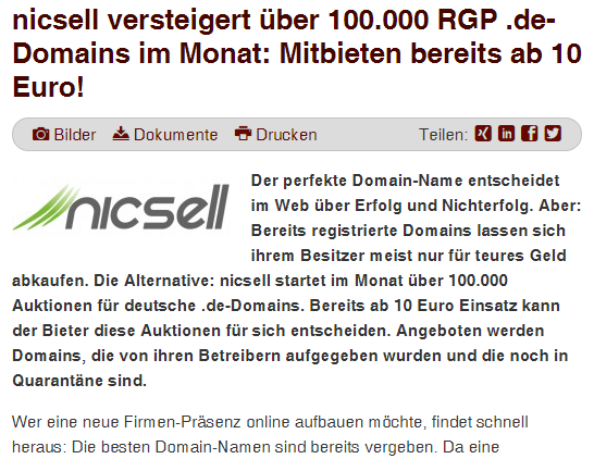 nicsell persbericht